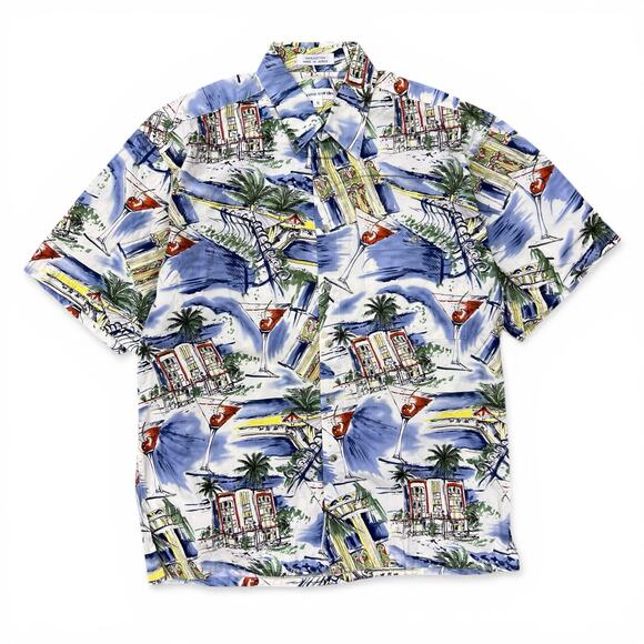 Pierre Cardin Other - Vintage Pierre Cardin Hawaiian Vacation Shirt Tropical Drinks Short Sleeve M